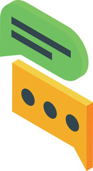 Poster - Two speech bubbles representing online communication with one green and one yellow