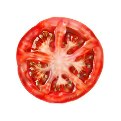 Canvas Print - tomato slice on white background, 8k, realistic