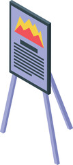 Poster - This office whiteboard stand is showing business presentation with colorful graphic and text