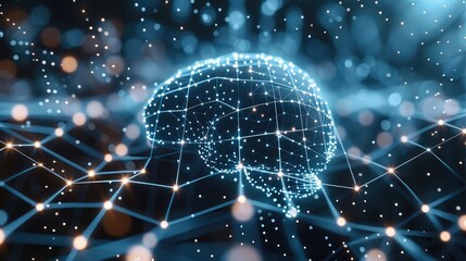 Aufkleber - Digital background perfect for tech processes, neural networks, artificial intelligence, data transfer and security, digital storage, multimedia presentations, scientific studies, education.