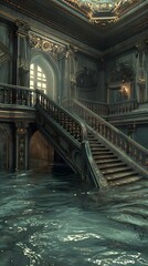 Canvas Print - Flooded Grand Staircase.