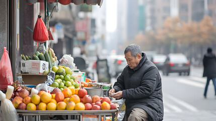 Street vendor with no customers in sight