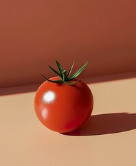 Wall Mural - A simple Tomato, solid in color and pattern on a solid background