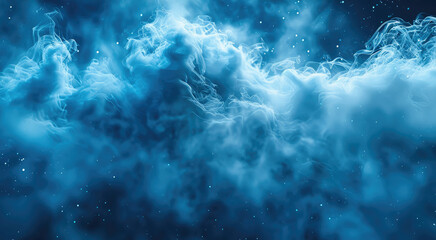 Aufkleber - Cyan particle liquid smoke background. Generative AI.