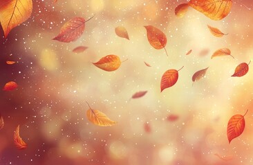 Poster - Falling leaves in a natural background. Colorful foliage in a park.