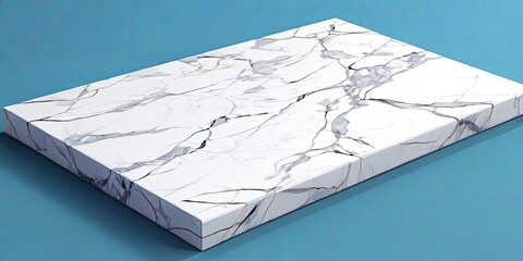 Poster - A white marble slab with a pattern of cracks and lines
