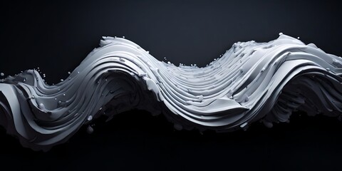 Wall Mural - A wave made of white lines and dots