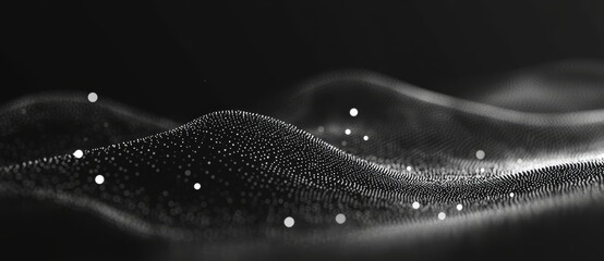 Wall Mural - this is an abstract 3d rendering of a computer-generated, black and white background with a quantum 