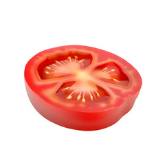 Wall Mural - tomato slice on white background, 8k, realistic