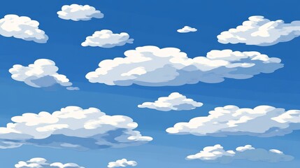 Sticker - Clear blue skies with lovely clouds in a natural setting