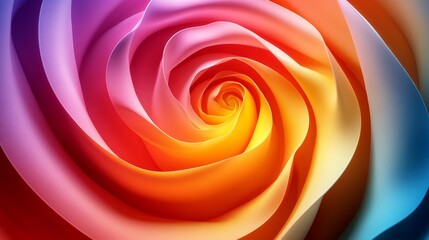 Wall Mural - A colorful rose with a spiral shape