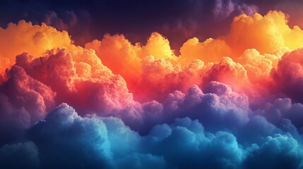 Wall Mural - A colorful sky with clouds of different colors