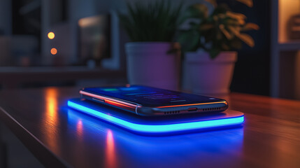 Wall Mural - a phone is sitting on a charging station