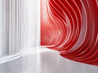 Poster - Glowing end and tilted columns in an abstract interior
