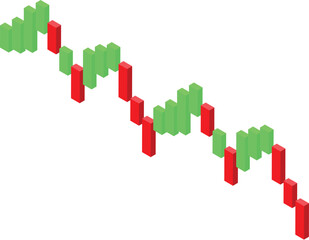 Wall Mural - Red and green bars fluctuating and representing stock market crash