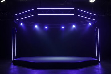 Poster - A concert hall stage with an empty dance floor in the background.