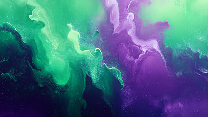 Wall Mural - Illustration abstract green and purple color with acid texture background