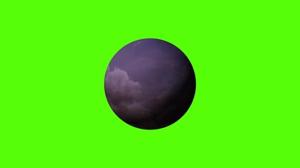 Wall Mural - planet with its changing atmosphere on green screen background