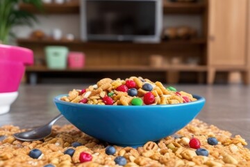 Wall Mural - Close-up cereal on a bowl