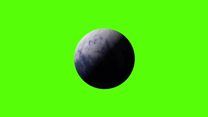 Wall Mural - cloudy planet on green screen background.