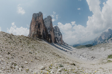 Breathtaking panorama of the Dolomites, with the iconic Tre Cime di Lavaredo