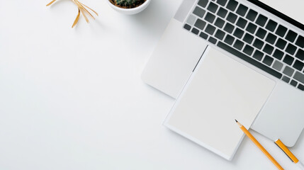 Canvas Print - A laptop with a white keyboard and pen on top of it, AI