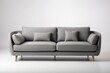 © YOUR - Grey Sofa with Wooden Legs and Pillows