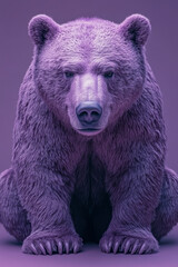 Poster - A bear market graph with descending lines, isolated on a pastel lavender background, representing market downturns,