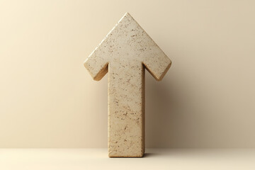 Poster - A rising arrow with stock prices, isolated on a pastel cream background, representing the growth potential in stock investments,