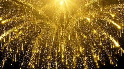 Wall Mural - golden fireworks celebration: a breathtaking burst of golden fireworks illuminates the night sky, ca