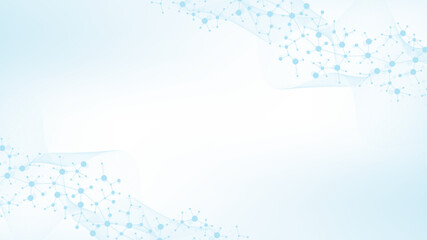 Poster - Molecular abstract structure background. Scientific vector illustration with molecule DNA. Medical, science and technology concept for banner template or header