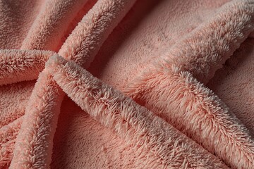 Pink fluffy towel fabric soft texture background