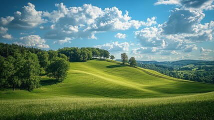 A serene green hill 