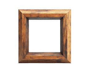 Wall Mural - wooden picture frame isolated on white background. png transparent.