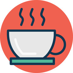 Poster - Hot Tea vector icon in background style 