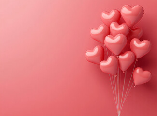 Wall Mural - Pink Heart Balloons.