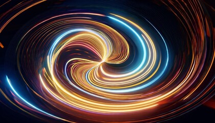 Wall Mural - illustration of swirling light trails creating abstract shapes and patterns