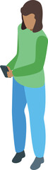 Poster - Young woman using smartphone for online communication