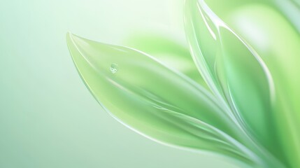 Wall Mural - A leafy green plant with water droplets on it