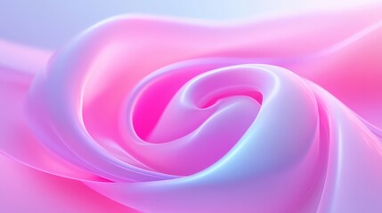 Wall Mural - A pink and blue swirl of fabric with a pink center