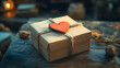 © Earny - A beautifully wrapped gift box adorned with a heart, perfect for expressing love on special occasions.