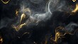 © SprintZz - Abstract silver and gold smoke on black background. cloud, a soft Smoke cloudy wave texture background.