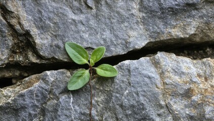 Sticker - Small plant growing in rock crack.