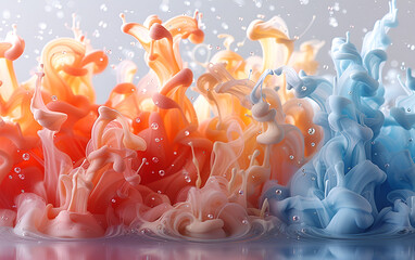 Wall Mural - a close up of colorful liquid