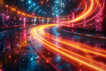 a light trails in a tunnel

