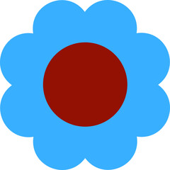 Poster - Flower icon. Flat style. Summer symbol.