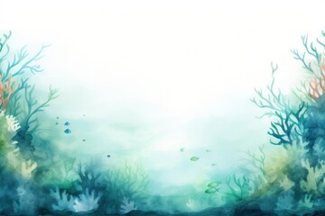 Poster - Underwater border outdoors painting nature.