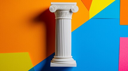 Wall Mural - Classical Column on Abstract Colorful Background