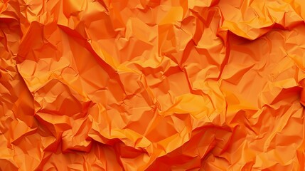 Aufkleber - The vibrant orange backdrop showcases a dynamic texture created by crumpled paper, reflecting natural light with intricate folds