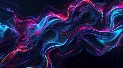 Poster - Flowing lines and vibrant colors on a black background